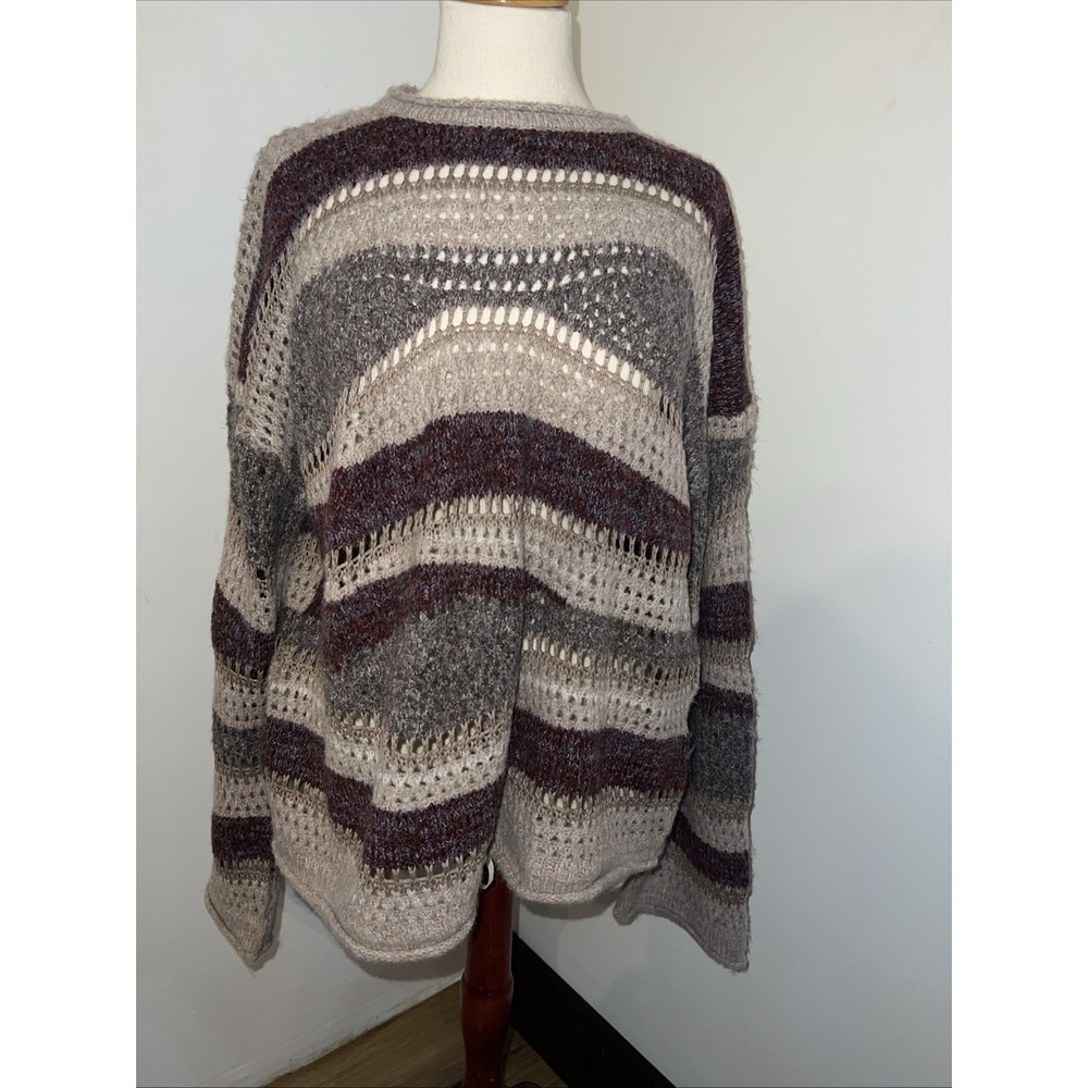 Charlie B Women's Patchwork Sweater Cabernet‎ Size XL - Soft and Lightweight